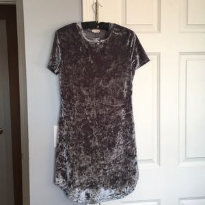Dark gray velvet dress